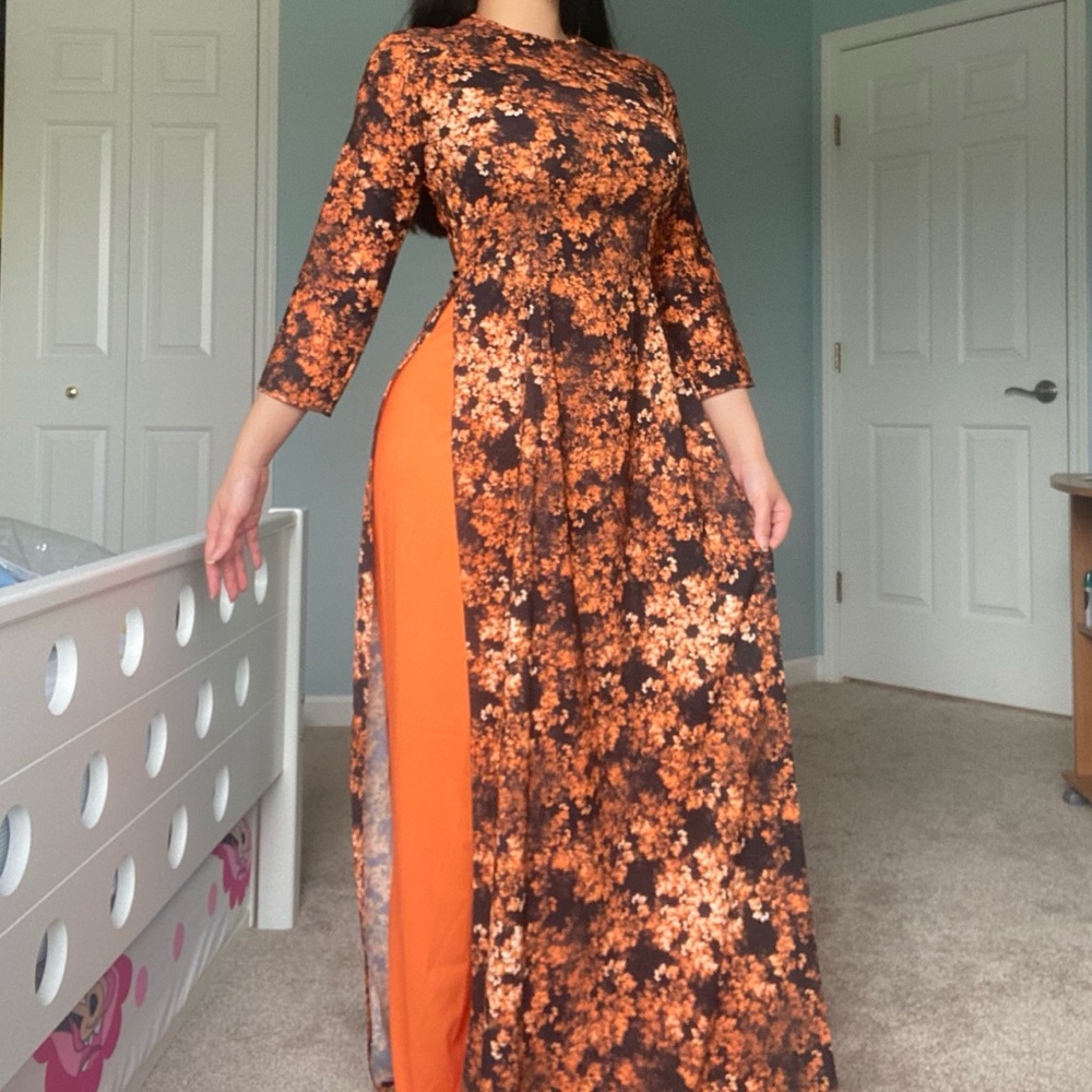 ✨Vietnamese Ao Dai Dress Floral Formal Gown